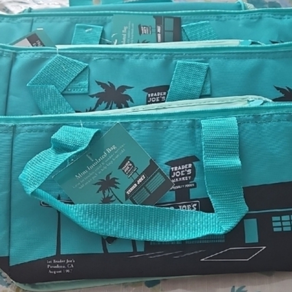 Trader Joe's Teal Insulated Bags (3)